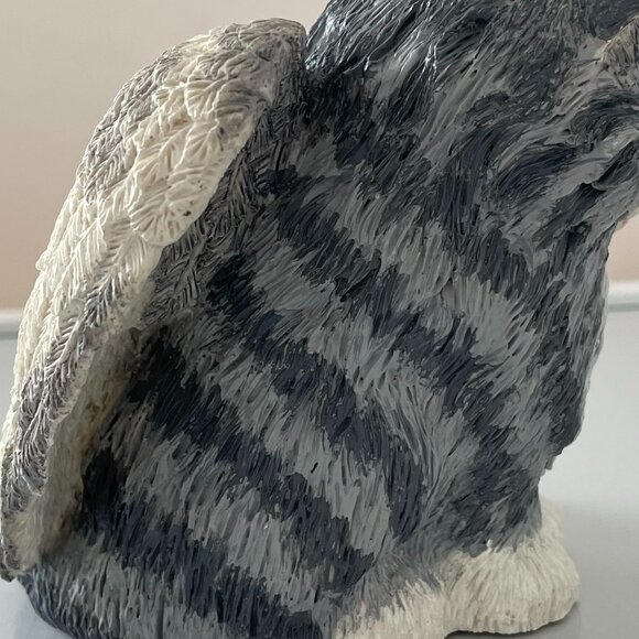 Angel Cat Resin Statue Gray Tabby 5" 1998 Cuddly Creations by Angel Originals - Picture 9 of 11